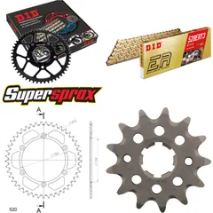 Chain Kit - ALU - black for: KAWASAKI KDX250 91-97 13-45-110 DID520ERT2(G&G) Clip
