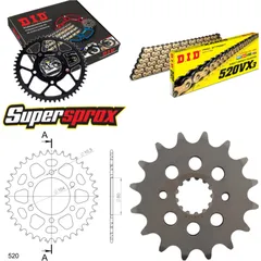 Chain Kit - ALU - black for: KAWASAKI GPZ400 49PS 85-89/ 16-38-104 DID520VX3(G&B) Clip