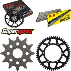 Kettensatz Alu schwarz für: SUZUKI RM125 88-91/RM125 06-13 12-51-114 DID520VX3 Clip
