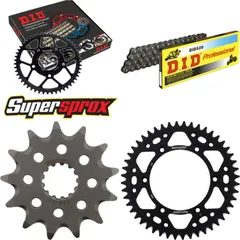 Kettensatz Alu schwarz für: SUZUKI RM250 99-00 13-48-112 DID520 Clip