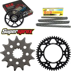 Kettensatz Alu schwarz für: SUZUKI RM250 99-00 13-48-112 DID520NZ Clip