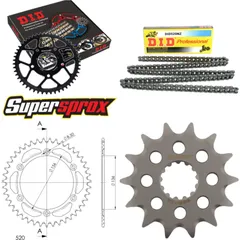 Kettensatz Alu schwarz für: SUZUKI RGV250 89-93 14-43-114 DID520NZ Clip