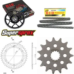 Kettensatz Alu schwarz für: SUZUKI DR350 SE 94-95 15-41-110 DID520NZ Clip