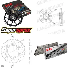Chain Kit - ALU - black MUZ 1000 SF 05-08/1000 SFs 06 17-45-110 DID530ZVM-X endless