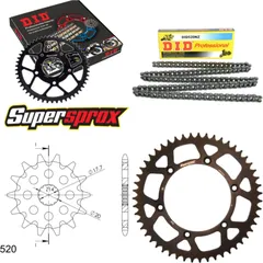 Kettensatz Alu schwarz für: Gas Gas EC125 03-12 13-51-114 DID520NZ Clip