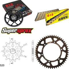 Kettensatz Alu schwarz für: Gas Gas EC125 03-12 13-51-114 DID520VX3(G&B) Endlos