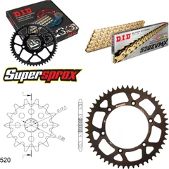 Kettensatz Alu schwarz für: Gas Gas EC125 03-12 13-51-114 DID520ZVM-X(G&G) Endlos