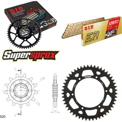 Kettensatz Alu schwarz für: Gas Gas EC250 96-96 13-49-116 DID520ERT2(G&G) Clip