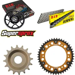 Chain Kit Stealth gold for: APRILIA ETX350 Tuareg Wind 8 16-45-104 DID520VX3 rivet