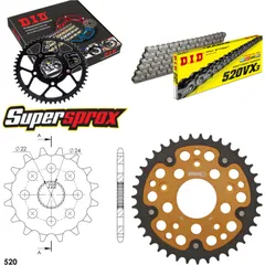 Chain Kit Stealth gold for: APRILIA RS125 Extrema/Replic 16-39-106 DID520VX3 rivet