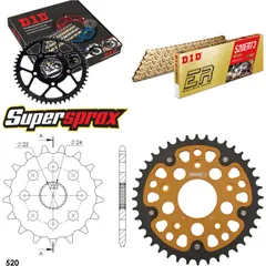 Chain Kit Stealth gold for: APRILIA RS125 Extrema/Replic 17-40-108 DID520ERT2(G&G) Clip