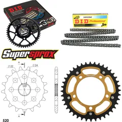 Kettensatz Stealth gold für: APRILIA RS125 Extrema/Replic 17-40-110 DID520NZ Clip