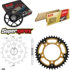 Chain Kit Stealth gold for: APRILIA RS125 Extrema/Replic 17-40-110 DID520ERT2(G&G) Clip