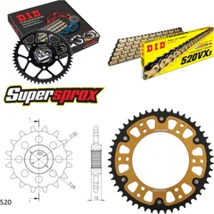 Chain Kit Stealth gold for: APRILIA Moto 6.5 Starck 95-00 16-49-108 DID520VX3(G&B) endless