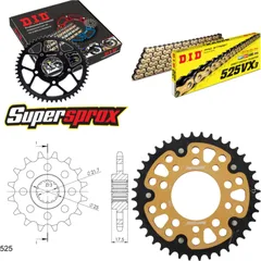 Chain Kit Stealth gold for: HONDA CB500 /R /S 94-03 15-40-108 DID525VX3(G&B) endless