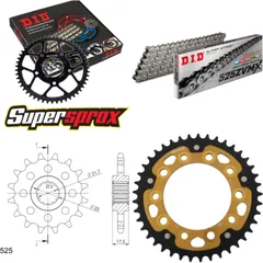 Kettensatz Stealth gold für: HONDA CBF500 04-08/CBF500 AB 15-41-116 DID525ZVM-X Endlos