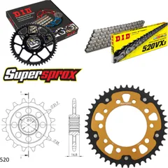 Chain Kit Stealth gold for: HONDA NC750 SA 14-15/SD 14-1 17-43-114 DID520VX3 endless