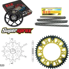 Kettensatz Stealth gold für: YAMAHA WR125 99-01/YZ125 99-01 13-48-112 DID520NZ Clip