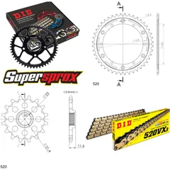Chain Kit Stealth red for: YAMAHA TT250 R 93-99 14-44-106 DID520VX3(G&B) endless