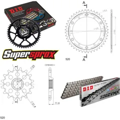 Chain Kit Stealth red for: YAMAHA TT250 R 93-99 14-44-106 DID520ZVM-X endless