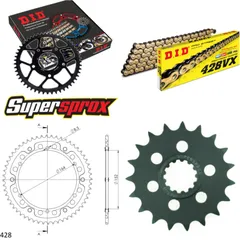 Chain Kit Stealth gold for: YAMAHA SR400 14-15 19-56-130 DID428VX(G&B) rivet