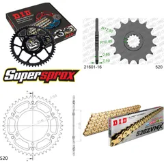 Chain Kit Stealth gold for: YAMAHA XTZ Super Tenere 89-98 16-46-112 DID520ZVM-X(G&G) endless