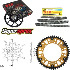 Chain Kit Stealth gold for: KAWASAKI KX125 92-93 12-49-112 DID520NZ Clip