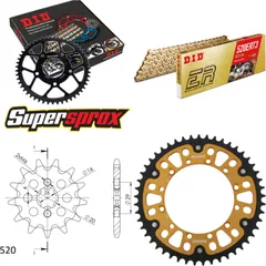 Chain Kit Stealth gold for: KAWASAKI KX125 92-93 12-49-112 DID520ERT2(G&G) Clip