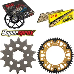 Chain Kit Stealth gold for: KAWASAKI KX250 94-96 14-49-112 DID520VX3(G&B) rivet