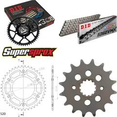 Chain Kit Stealth gold for: KAWASAKI GPZ500 S 94-03 16-41-104 DID520ZVM-X rivet