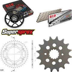 Chain Kit Stealth gold for: KAWASAKI GPZ500 S 94-03 16-41-104 DID520ZVM-X(S&S) rivet