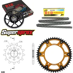 Chain Kit Stealth gold for: HUSQVARNA CR125 09-13 13-50-112 DID520NZ Clip