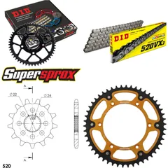 Chain Kit Stealth gold for: HUSQVARNA CR125 09-13 13-50-112 DID520VX3 endless