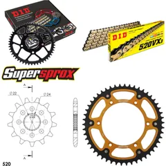 Chain Kit Stealth gold for: HUSQVARNA CR125 09-13 13-50-112 DID520VX3(G&B) rivet