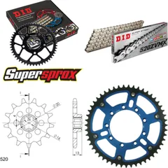 Chain Kit Stealth blue TM Enduro 125 98-00 13-51-114 DID520ZVM-X(S&S) rivet