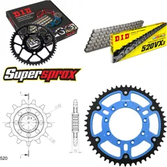 Chain Kit Stealth blue TM Cross 400 02-10/SMF400 F 13-50-116 DID520VX3 endless