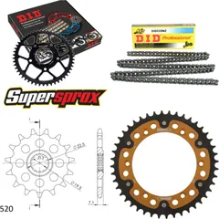 Kettensatz Stealth gold für: SUZUKI DR400 S 80-81 16-44-106 DID520NZ Clip