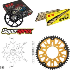 Kettensatz Stealth gold für: SUZUKI GSF400 Bandit 91-92 14-47-114 DID525VX3(G&B) Clip