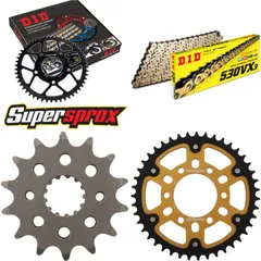 Kettensatz Stealth gold für: SUZUKI GSX750 EF 84-88/GSX75 14-43-114 DID530VX3(G&B) Endlos
