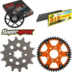 Chain Kit Stealth orange for: KTM 125 Duke 4-Loch 11-15 14-45-112 DID520 Clip
