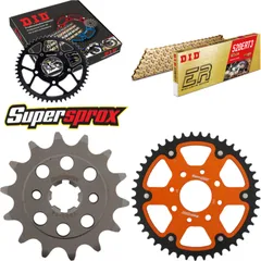 Chain Kit Stealth orange for: KTM 125 Duke 4-Loch 11-15 14-45-112 DID520ERT3(G&G) Clip