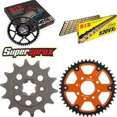 Chain Kit Stealth orange for: KTM 125 Duke 4-Loch 11-15 14-45-112 DID520VX3(G&B) endless