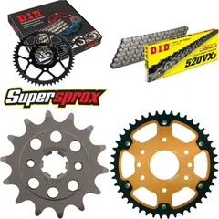 Chain Kit Stealth orange for: KTM 125 Duke 6-Loch 11-1 14-45-112 DID520VX3 rivet