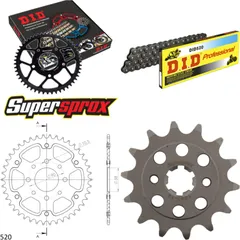 Chain Kit Stealth orange for: KTM 200 Duke 11-14 14-42-118 DID520 Clip