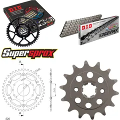 Chain Kit Stealth orange for: KTM 200 Duke 15- 14-42-118 DID520ZVM-X endless