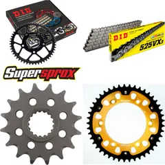Kettensatz Stealth gold für: KTM Superenduro 950 R 06-10 16-45-118 DID525VX3 Endlos