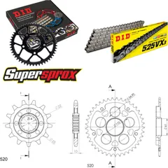 Chain Kit Stealth black for: MV Agusta Brutale 750 /S 14-41-108 DID525VX3 rivet