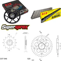 Chain Kit Stealth black for: MV Agusta Brutale 750 01- 14-41-108 DID525VX3 endless