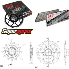 Chain Kit Stealth black for: MV Agusta F4 750 99-02/F4 14-43-110 DID525ZVM-X rivet