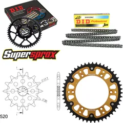 Kettensatz Stealth gold für: Gas Gas EC125 00-02/MC125 03 13-48-114 DID520NZ Clip